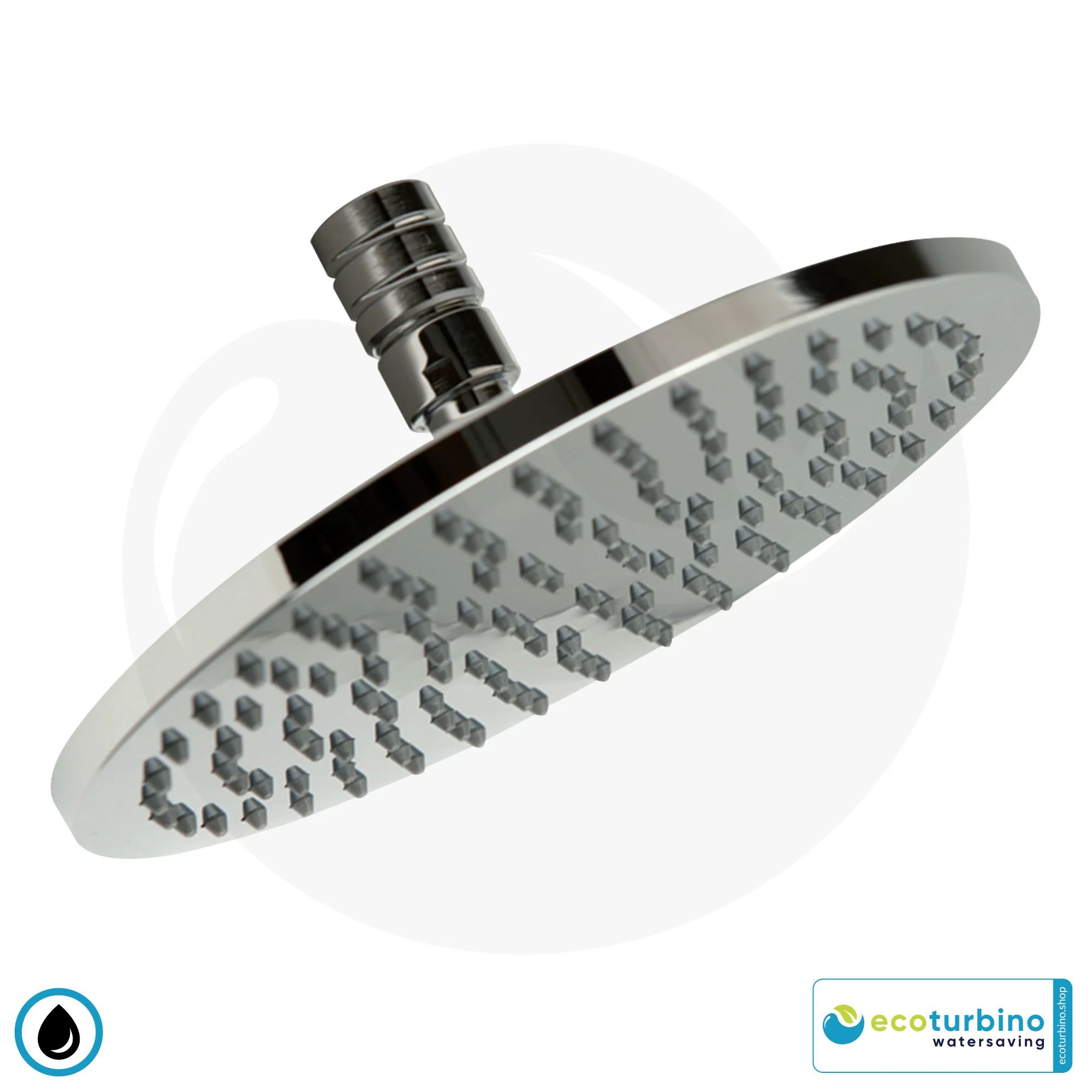 SET | Overhead Shower Legio | ecoturbino ET10L water-saving adapter + Ceiling Shower Head 4 Overhead Shower - Rain Shower head SET Legio | ET10L Water-Saving Adapter + Ceiling Shower Head | ecoturbino®