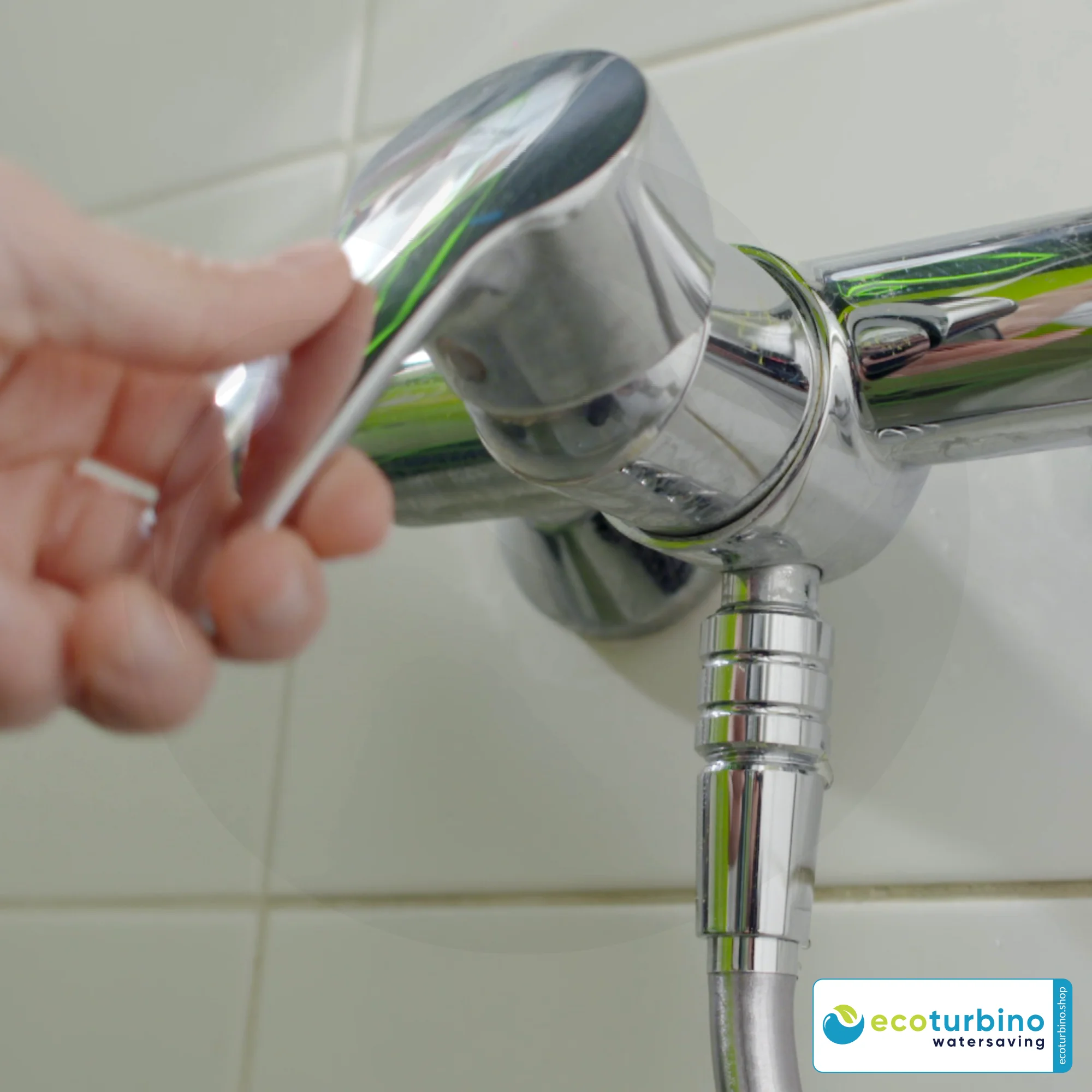 ecoturbino® ET9L Water-Saving Shower Adapter | silver 8 ecoturbino® ET10L Water-Saving Shower Adapter | Save Water and Energy (Gas, Electricity) | Reduce Costs by up to 40% when Showering + Emptying the Shower Head