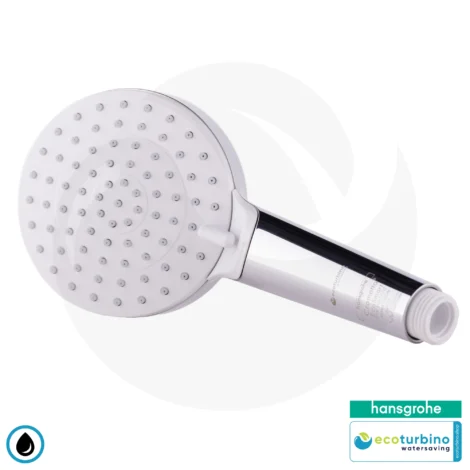 hansgrohe Crometta Vario, 2-jet SET + ecoturbino® 10 Legio | ET10L water-saving adapter + shower hose + shower head