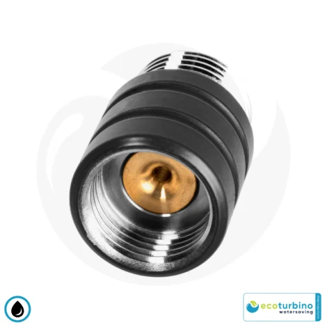 About us 23 ecoturbino® ET10L Water-Saving Shower Adapter | Save Water and Energy (Gas, Electricity) | Reduce Costs by up to 40% when Showering + Emptying the Shower Head | black