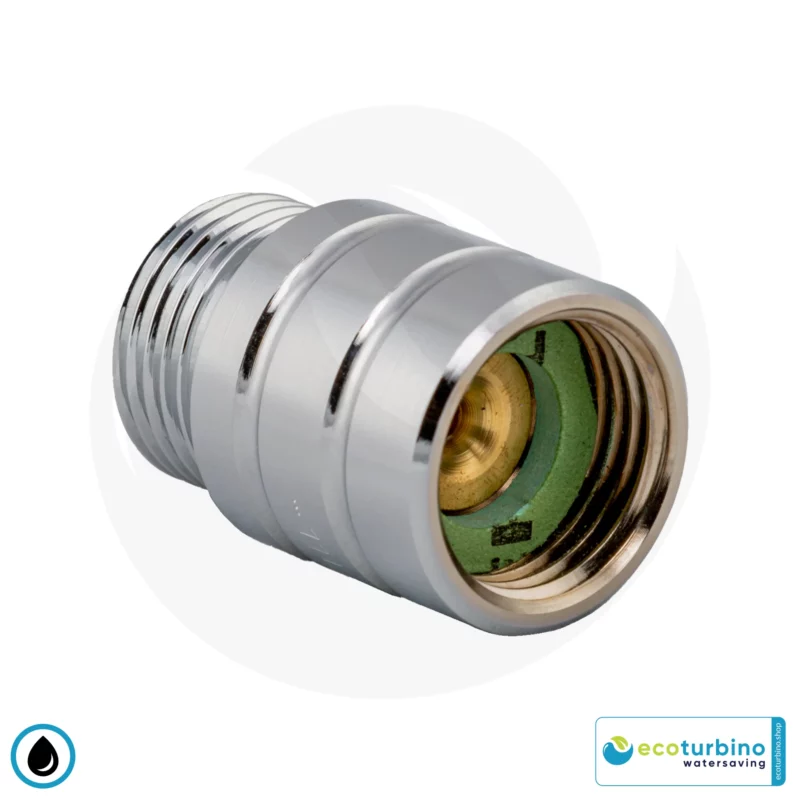High water consumption when showering and washing: how to save water - or - how to save water and money when showering without sacrificing showering pleasure! 2 ecoturbino® ET10L Water-Saving Shower Adapter | Save Water and Energy (Gas, Electricity) | Reduce Costs by up to 40% when Showering + Emptying the Shower Head | silver