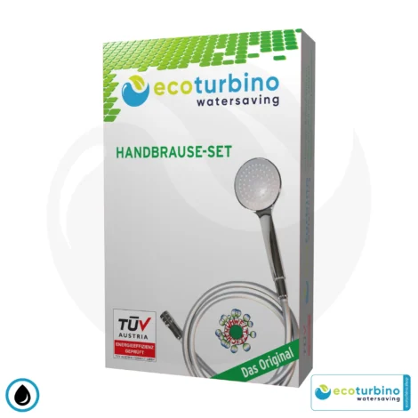 SET | Showerhead Shower STANDARD | ecoturbino ET10L water-saving shower adapter + shower hose + shower head 1 Handheld Shower Head SET 10 Legio | ecoturbino® ET10L Water Saving Adapter + Shower Hose + Shower Head